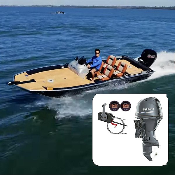Barco Levefort Apolus Sport Fishing 600 Freestyle Special Series+ Yamaha 60 HP 4T Elétrico Power Trim - Fat. PJ + Carreta Rodoviária+ Acessórios de montagem