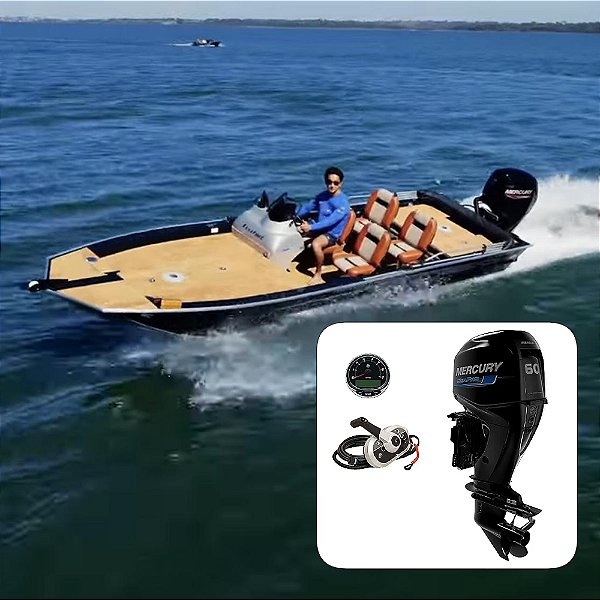 Barco Levefort Apolus Sport Fishing 600 Freestyle Special Series+ Mercury 60 HP 4T CT Sea Pro Elétrico Power Trim - Fat. PJ+ Carreta Rodoviária+ Acessórios de montagem