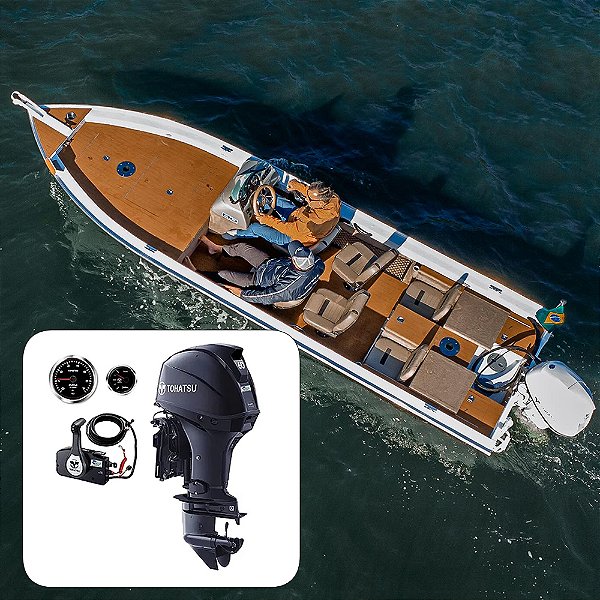 Barco Levefort Marfim 6.0 Sport Fishing Freestyle Special Series+ Tohatsu 60 HP 4T AETL Elétrico Power Trim - Fat. PJ+ Carreta Rodoviária+ Acessórios de montagem