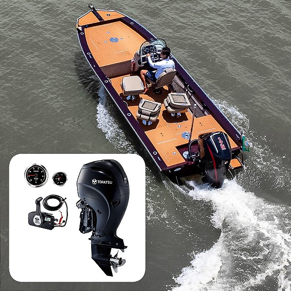 Barco Levefort Grand Apolus Freestyle Special Series+ Tohatsu 115 HP 4T Azul - Fat. PJ + Carreta Rodoviária+ Acessórios de montagem
