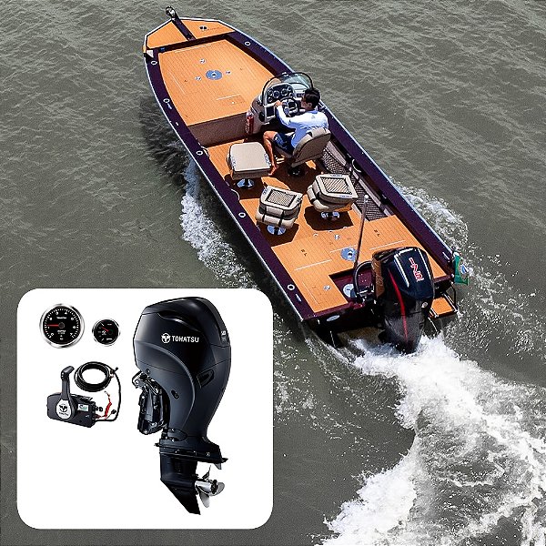 Barco Levefort Grand Apolus Freestyle Special Series+ Tohatsu 140 HP 4T Azul - Fat. PJ + Carreta Rodoviária+ Acessórios de montagem