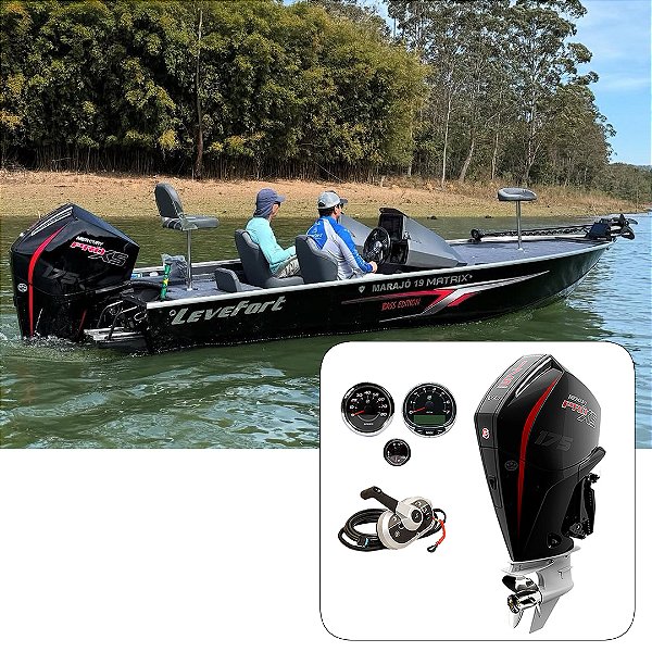 Barco Levefort Marajó Matrix 19 Bass Edition +  Mercury 175 Pro XS  Fat.PJ  + Carreta Rodoviária Trucada + Acessórios de navegação