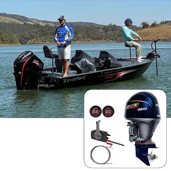 Barco Levefort Marajó Matrix 19 Bass Edition +  Yamaha 150 Vmax  Fat.PJ  + Carreta Rodoviária Trucada + Acessórios de navegação