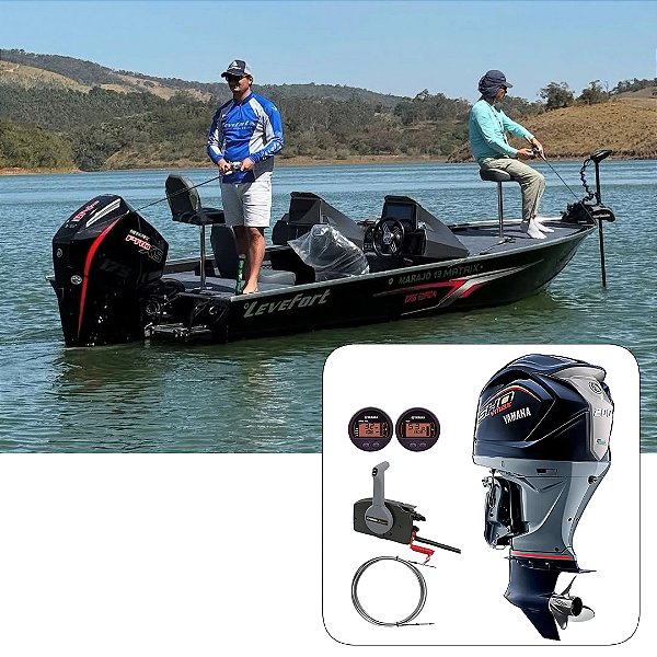 Barco Levefort Marajó Matrix 19 Bass Edition +  Yamaha 200 Vmax  Fat.PJ  + Carreta Rodoviária Trucada + Acessórios de navegação