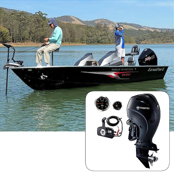 Barco Levefort Marajó Matrix 19 Bass Edition +  Tohatsu 140 HP Fat.PJ  + Carreta Rodoviária Trucada + Acessórios de navegação