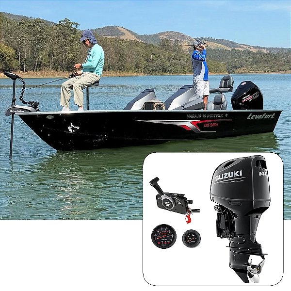 Barco Levefort Marajó Matrix 19 Bass Edition +  Suzuki 140 HP Fat.PJ  + Carreta Rodoviária Trucada + Acessórios de navegação
