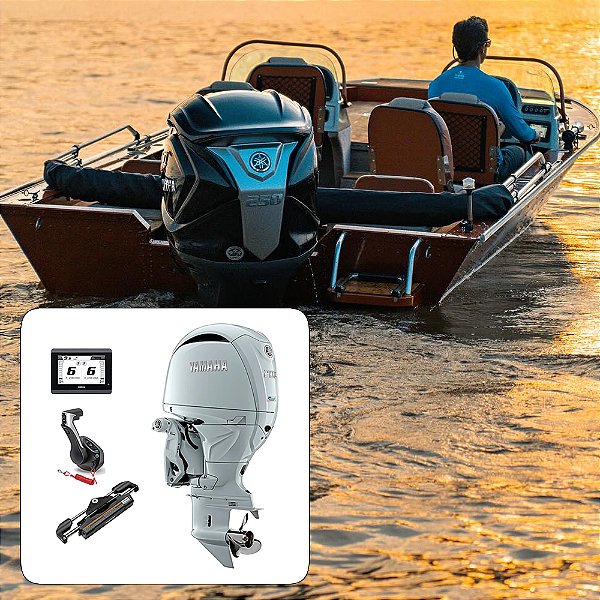Barco Levefort Grand Apolus Extreme Freestyle Special Series + Yamaha 200 HP 4T NST2L Branco - Fat. PJ + Carreta Rodoviária+ Acessórios de montagem