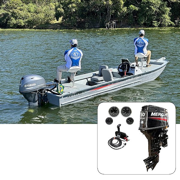 Barco Levefort Apolus TR CLX + Mercury 50 HP 2T - Fat. PJ + Carreta Rodoviária + Acessórios de montagem