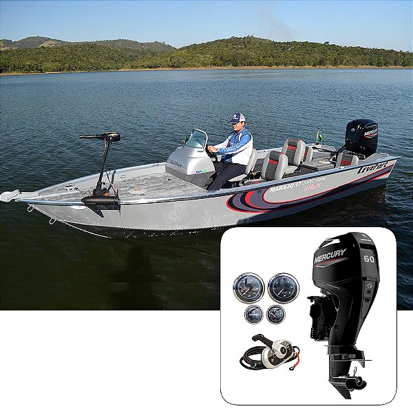 Barco Levefort Marajó 17 Machine Freestyle Special Series + Mercury 60 HP 4T Fat. PJ + Carreta Rodoviária+ Acessórios de montagem