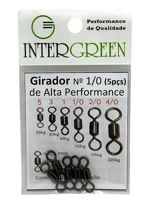 Girador Black Intergreen 1/0 (5pçs) Alta performance