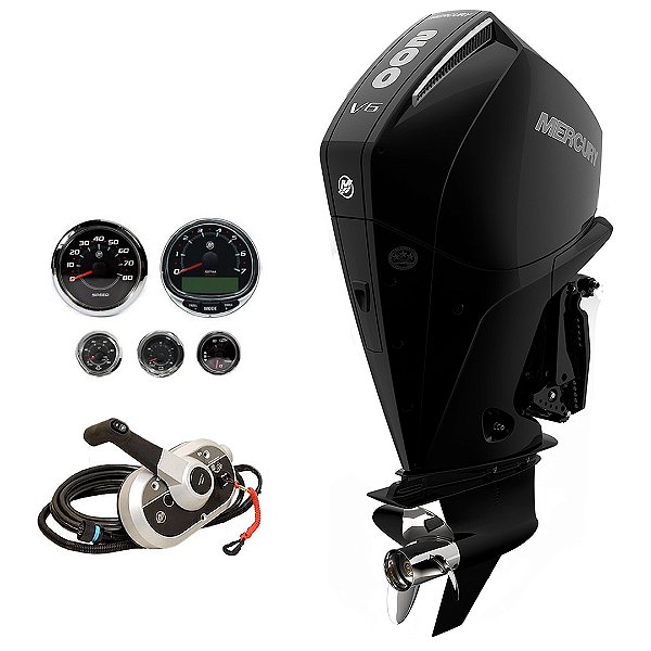 Motor de popa Mercury 200 HP EFI V6 L 20" Preto Comando mecânico - Faturamento INSCRIÇÃO ESTADUAL E PRODUTOR RURAL REGIÃO NORTE, NORDESTE E CENTRO-OESTE