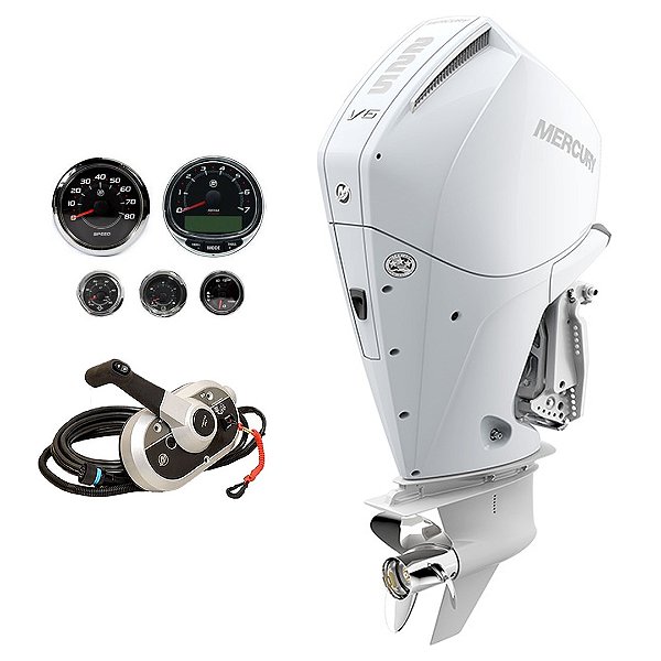 Motor de popa Mercury 225 HP EFI V6 L 20" Branco Comando mecânico - Faturamento INSCRIÇÃO ESTADUAL E PRODUTOR RURAL REGIÃO NORTE, NORDESTE E CENTRO-OESTE