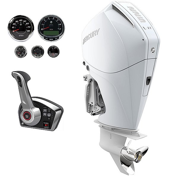 Motor de popa Mercury 225 HP EFI V6 L 20" Branco DTS Comando Eletrônico - Faturamento INSCRIÇÃO ESTADUAL E PRODUTOR RURAL REGIÃO NORTE, NORDESTE E CENTRO-OESTE