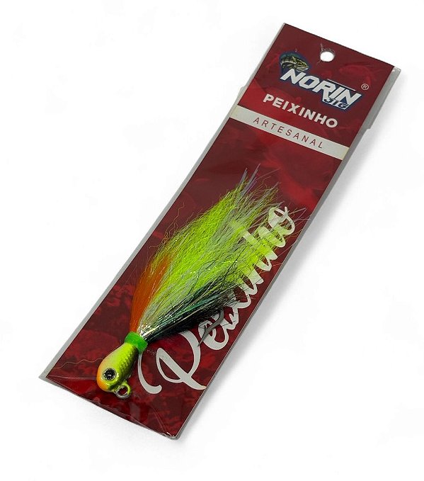 Isca artificial Norin Jig Peixinho Simples rabo colorido 10g anzol 4/0 Artesanal