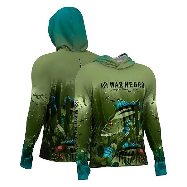 Camiseta Capuz Mar Negro Tucuna Family Proteção +50 UV - GG