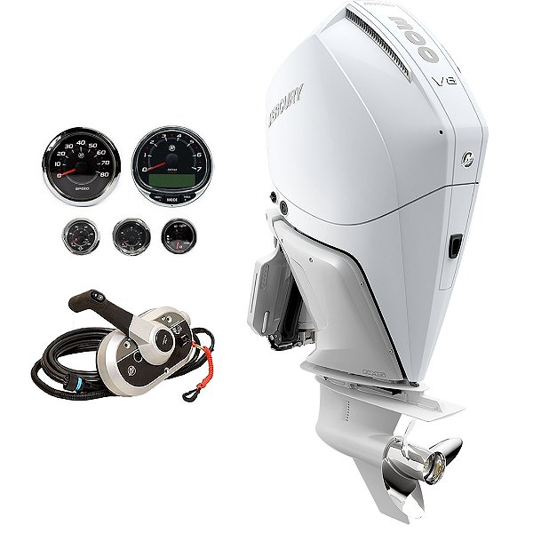 Motor de popa Mercury 300 HP EFI V8 XL 25" Branco Comando Mecânico - Faturamento INSCRIÇÃO ESTADUAL E PRODUTOR RURAL REGIÃO NORTE, NORDESTE E CENTRO-OESTE