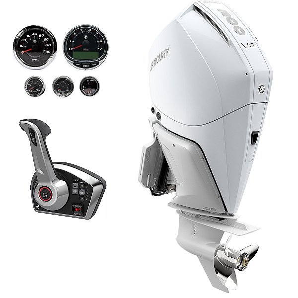 Motor de popa Mercury 300 HP EFI V8 XL 25" Branco DTS Comando Eletrônico - Faturamento INSCRIÇÃO ESTADUAL E PRODUTOR RURAL REGIÃO NORTE, NORDESTE E CENTRO-OESTE