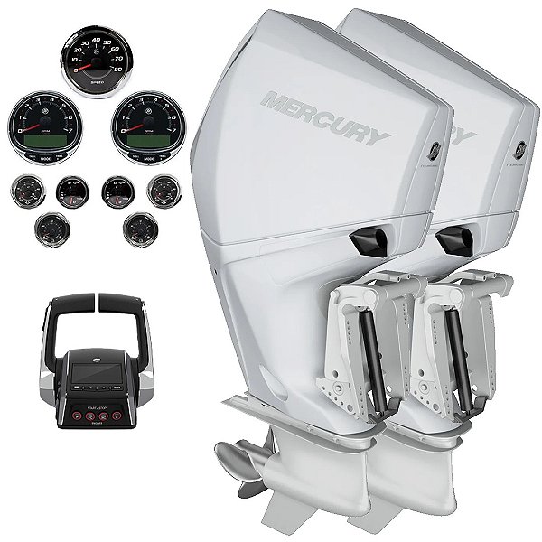 Parelha motor de popa Mercury 2X 300 HP EFI 4T V8 25" Branco DTS Comando Eletrônico - Faturamento INSCRIÇÃO ESTADUAL E PRODUTOR RURAL REGIÃO NORTE, NORDESTE E CENTRO-OESTE