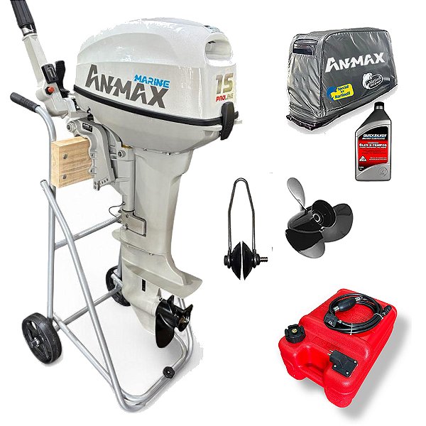 Motor de popa Anmax 15 HP 2T + Special Kit - Edição Exclusiva Martinelli - Preço CNPJ ou Produtor Rural