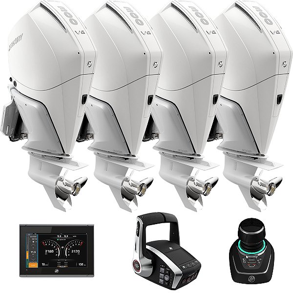 Quadra motor de popa Mercury Verado 4X 300 HP EFI 4T V8 25-30-30-25" Branco C/ Joystick e DTS Comando Eletrônico - Faturamento INSCRIÇÃO ESTADUAL E PRODUTOR RURAL REGIÃO NORTE, NORDESTE E CENTRO-OESTE