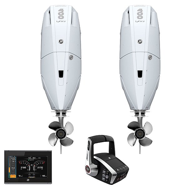 Parelha motor de popa Mercury Verado 2X 400 HP EFI 4T V10 25-25" Branco DTS Comando Eletrônico - Faturamento INSCRIÇÃO ESTADUAL E PRODUTOR RURAL REGIÃO NORTE, NORDESTE E CENTRO-OESTE