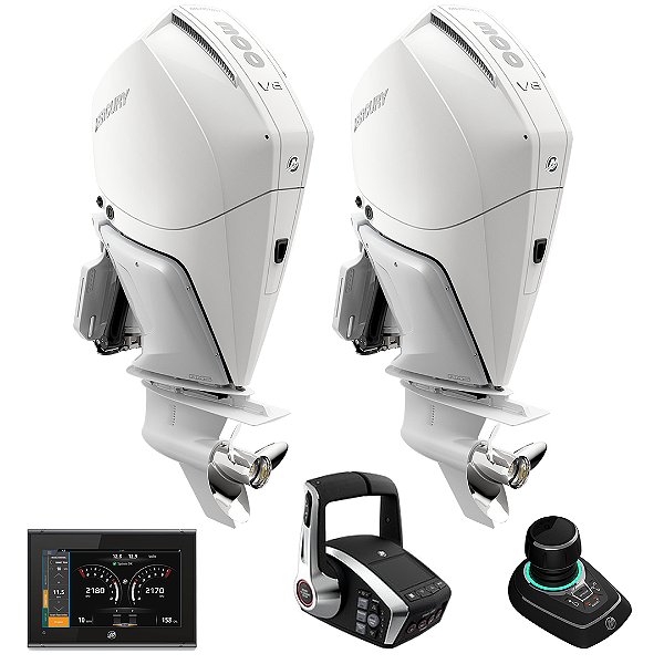 Parelha motor de popa Mercury Verado 2X 300 HP EFI 4T V8 25-25" Branco C/Joystick e DTS Comando Eletrônico - Faturamento PJ COM INSCRIÇÃO ESTADUAL E PRODUTOR RURAL