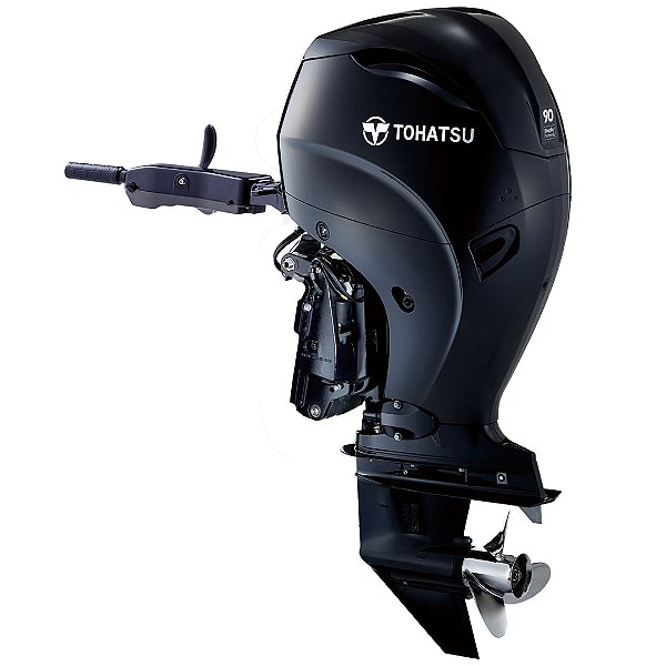 MOTOR DE POPA TOHATSU 90 HP 4T MFS90AETL ELÉTRICO COM MANCHE BIG TILLER E POWER TRIM - PREÇO RABETA LONGA 20" - PREÇO PRODUTOR RURAL E PJ