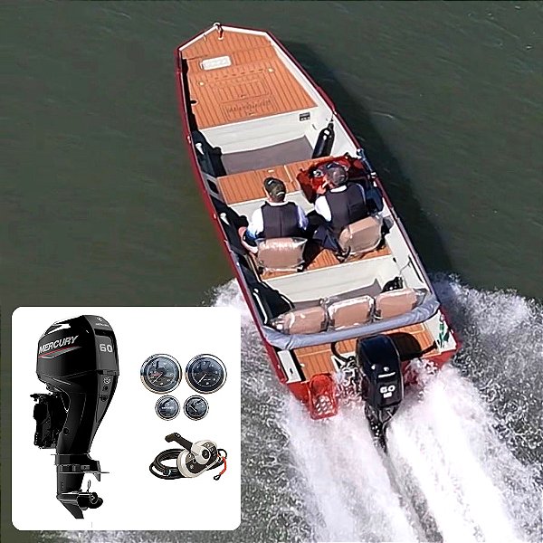 Barco Martinelli Dream Bass 6.0 + Mercury 60 hp ELPT 4T Fat. PJ + Carreta + Acessórios montagem