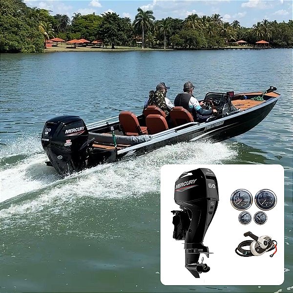 Barco Martinelli Strike 6.0 Freedeck + Mercury 60 HP 4T Fat. PJ + Acessórios montagem