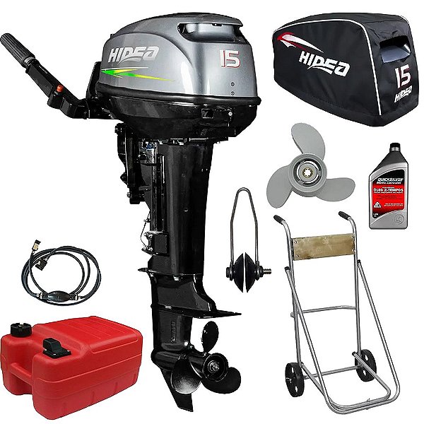 Motor de Popa Hidea 15 HP FHS 2T + Special Kit - Edição Exclusiva Martinelli - Faturamento P. Física