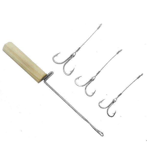 Agulha Kit p/ Iscar Caranguejo com 1 Agullha + 3 Anzóis Duplos