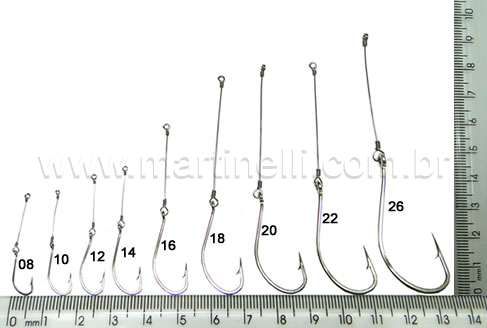 Anzol Encastoado Maruseigo Nickel N. 20 com 10