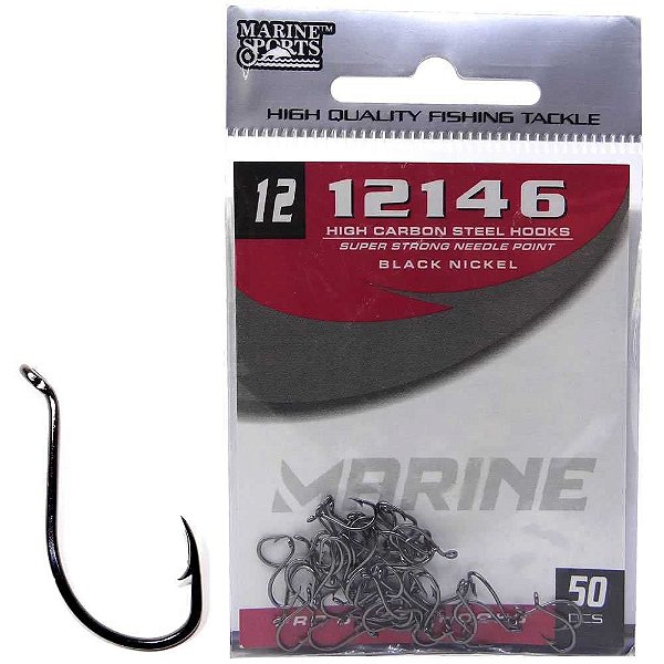 Anzol Marine Sports 12146 n. 12 Black Nickel com 50