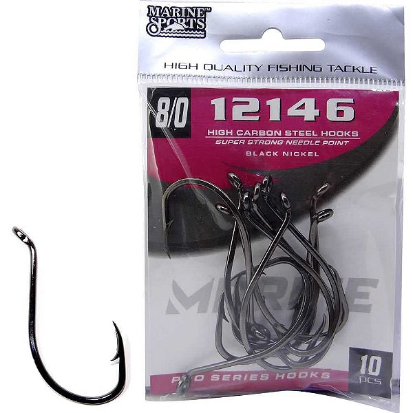 Anzol Marine Sports 12146 n. 8/0 - Black Nickel com 10