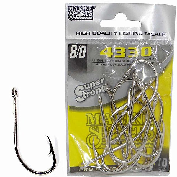 Anzol Marine Sports 4330 n.8/0 cartela com 10