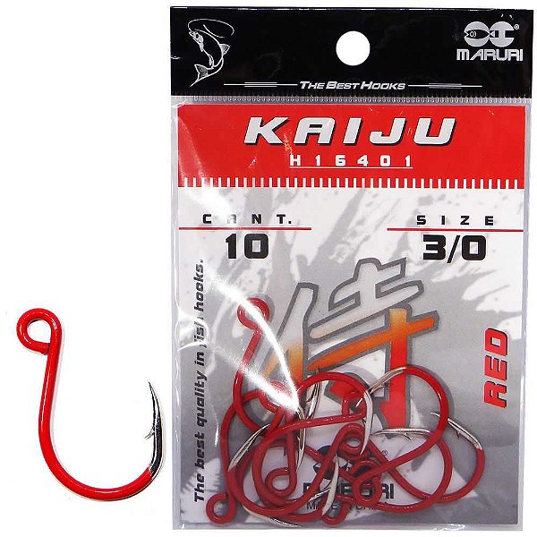Anzol Maruri Kaiju H16401 Inline Red 3/0 c/ 10 un.