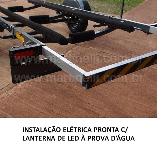 Carreta Rodoviária Odne para lancha Fibra/Alumínio até 19 pés (1 eixo)