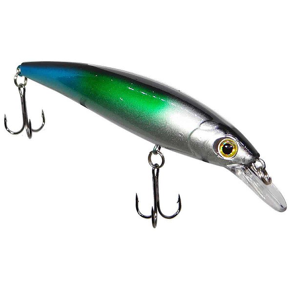 Isca artificial Action Raptor-X 100 cor: prata e verde