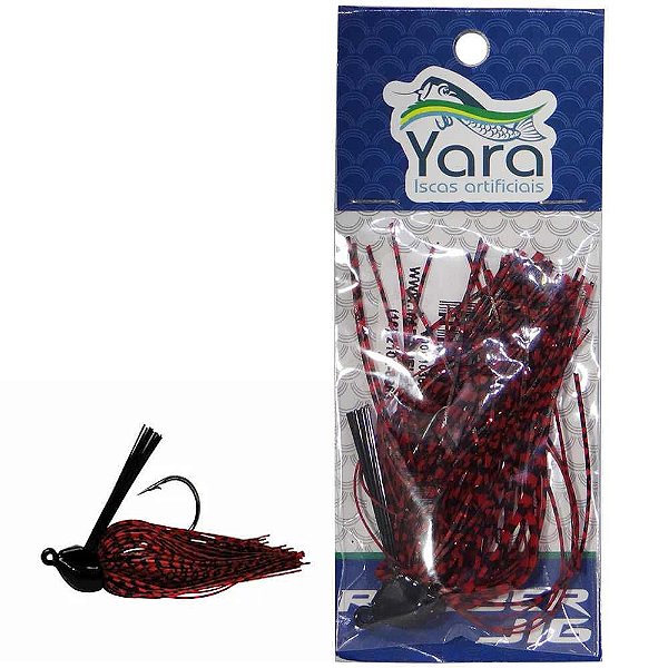 Isca artificial Yara Rubber 14g Cor 82 Vermelho c/ Preto - 3082