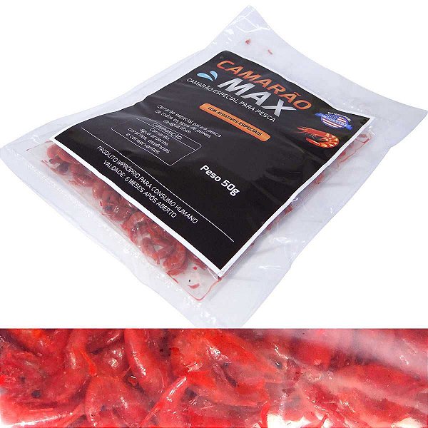 Isca Camarão Max c/ Atrativos Especiais 50g Peixes água doce