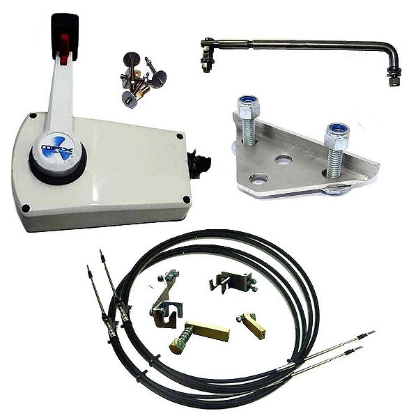 Kit De Adaptação Motor Mercury 25 Sea Pro / 30hp Manual Para Comando A Distância, Completo Com Cabo De Comando 10 Pés
