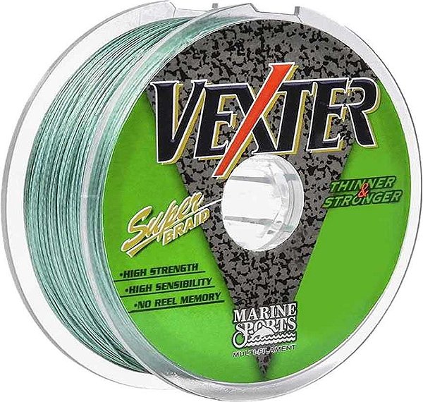 Linha Marine Sports Vexter Super Braid Multifilamento 0,25mm 25LB - 300m Cor: Verde