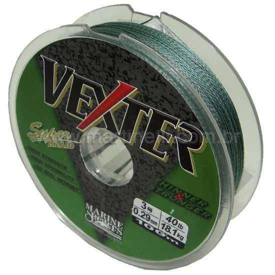 Linha Marine Sports Vexter Super Braid Multifilamento 0,29mm 40LB carretéis com 100m contínuos - Cor: Verde