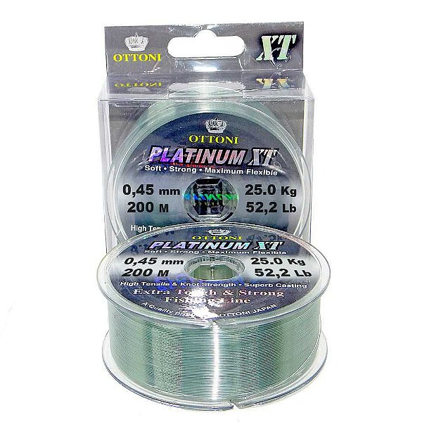 Linha Monofilamento Platinum XT BOX 0,45mm 25kg 200m
