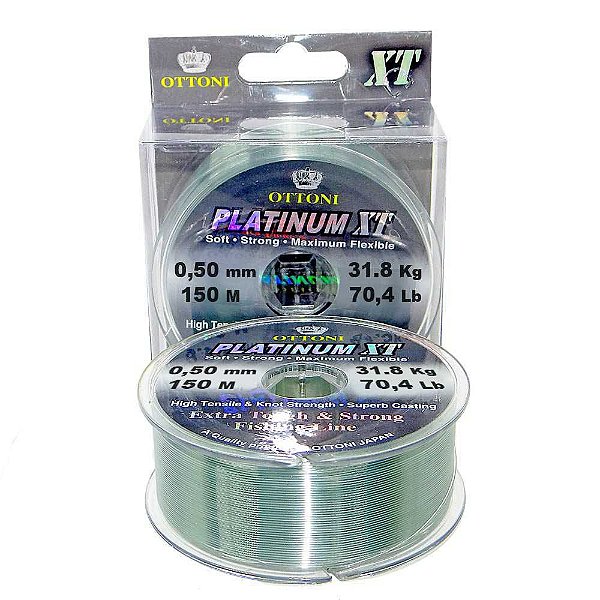 Linha Monofilamento Platinum XT BOX 0,50mm 31,89kg 150m
