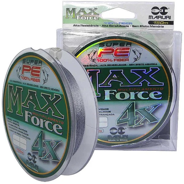 Linha multif Maruri Max Forc 4x 150m0,14mm18lb 8,32kgcinza