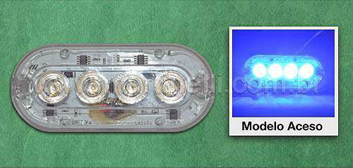 Luz Subaquática 4 Leds Azul 12v de alta intensidade