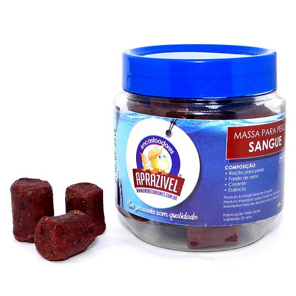 Massa para pesca Aprazível Cortada em Pote 160g Sabor Sangue
