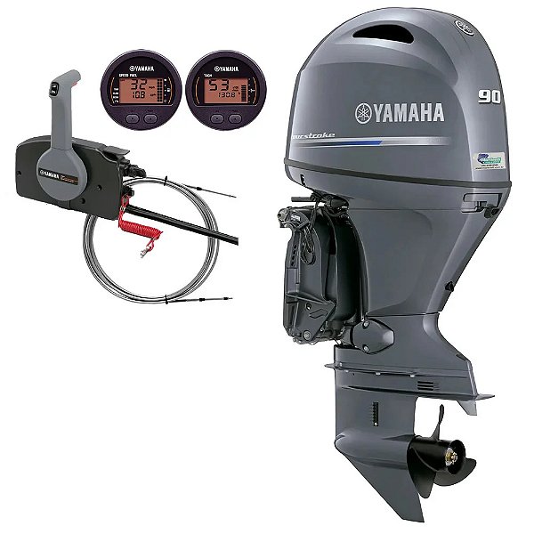 Motor de popa Yamaha 90 HP 4 Tempos - CETL EFI - Elétrico com comando Preço especial para Produtor Rural e PJ Sul e Sudeste