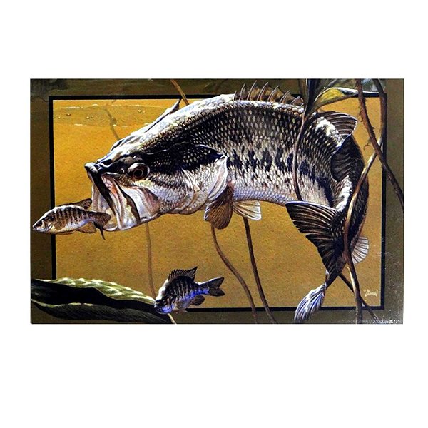 Placa decorativa Pesca 01 Bass Horizontal - 20 x 30 cm